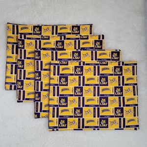 (4) LSU Tigers Louisiana State University Baton Rouge Cloth Placemats